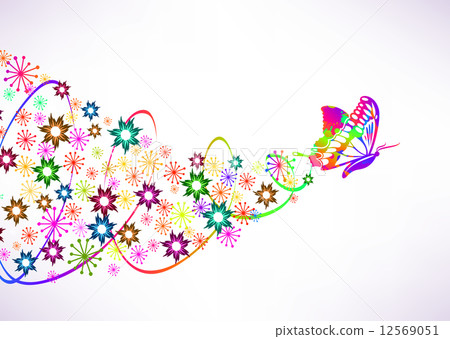 Abstract vector background with butterfly and... - Stock Illustration ...