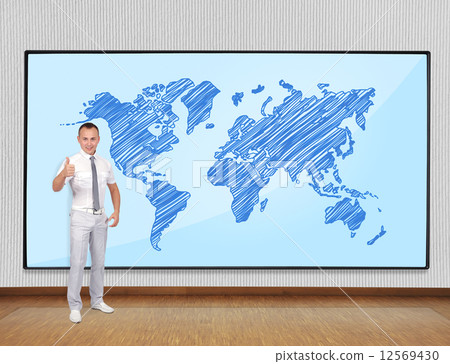 screen with world map screen with world map 12569430