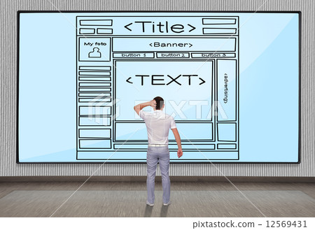 businessmen looking at   template website 12569431