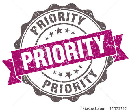 Priority violet grunge retro style isolated seal 12573712