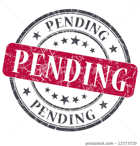 pending red round grungy stamp isolated on white background 12573720