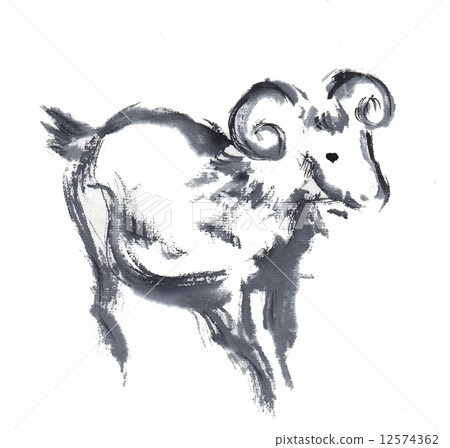 未打印的卡片插圖墨水畫_004 未打印的卡片插圖墨水畫_004 12574362