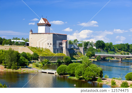 Estonia. Narva. Ancient fortress on border with Russia Estonia. Narva. Ancient fortress on border with Russia 12574475