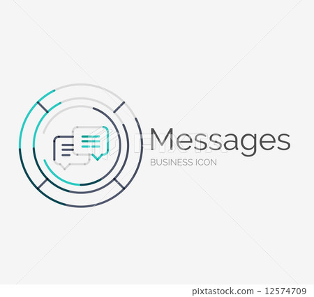 Thin line neat design logo, messages concept - Stock Illustration ...