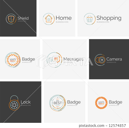 Thin line neat design logo collection - Stock Illustration [12574857 ...