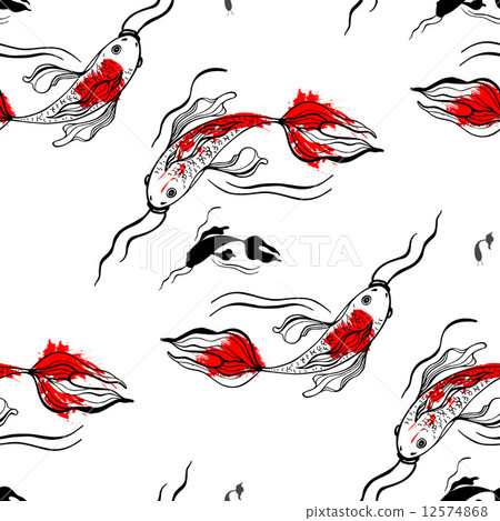 Koi fishes. Seamless pattern. 12574868