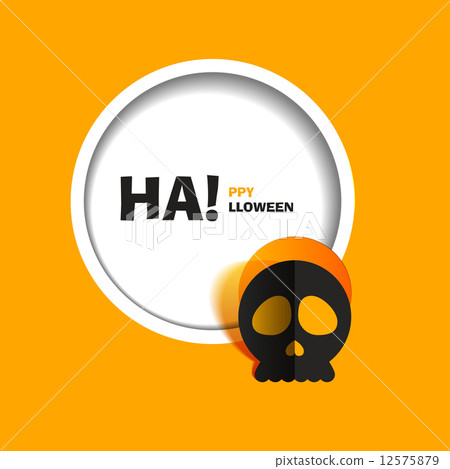 Black skull paper cut out from the background Black skull paper cut out from the background 12575879