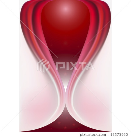Original mesh form of curved red flowing curves 12575930
