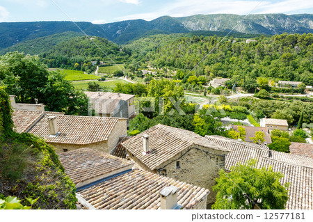 View on Provence village roof and landscape. View on Provence village roof and landscape. 12577181