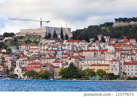 Sibenik, Croatia view from the sea 12577673