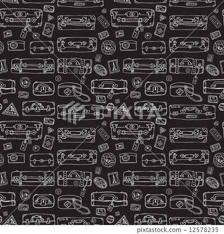 Suitcases. Seamless background. 12578235