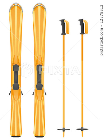 skis mountain vector illustration 12578812