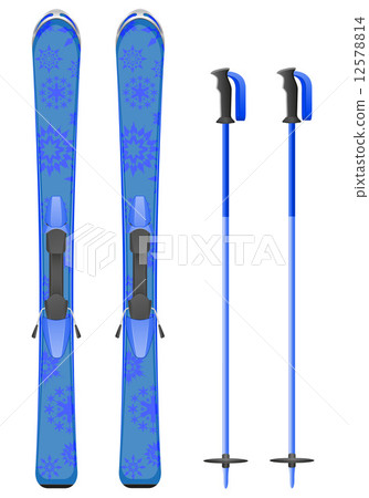 skis mountain vector illustration 12578814