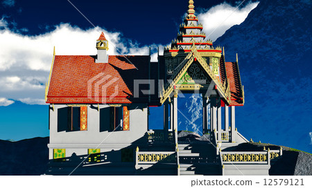 Buddhist temple in mountains 12579121