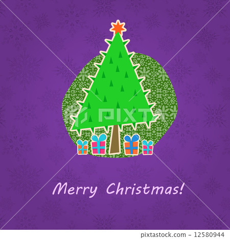 Christmas Retro Greeting Card - Stock Illustration [12580944] - PIXTA