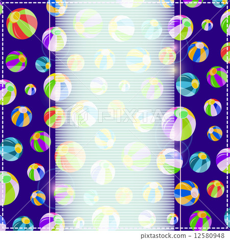 Card with Summer Beach Ball Texture 12580948