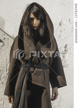 Girl in brown wool jacket 12582448