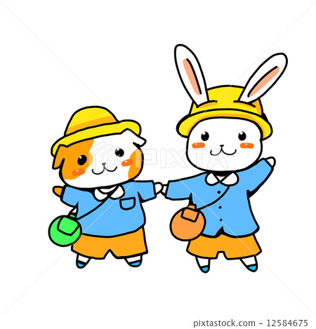 兒童豚鼠和兔子 兒童豚鼠和兔子 12584675