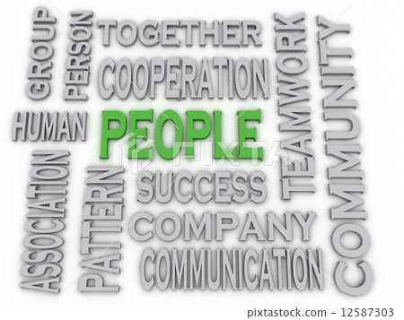 3d imagen People concept word cloud background - Stock Illustration ...