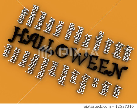 3d imagen Halloween concept word cloud background 12587310