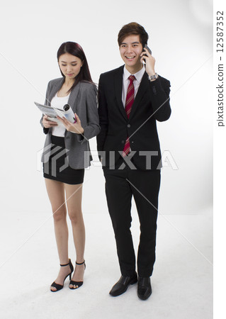 Business man and woman team 12587352