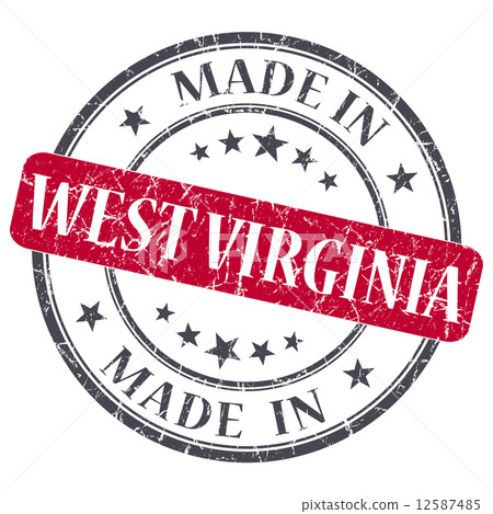 made in West Virginia red round grunge isolated stamp 12587485