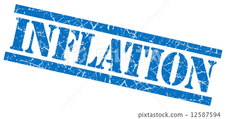 inflation blue grungy stamp on white background 12587594