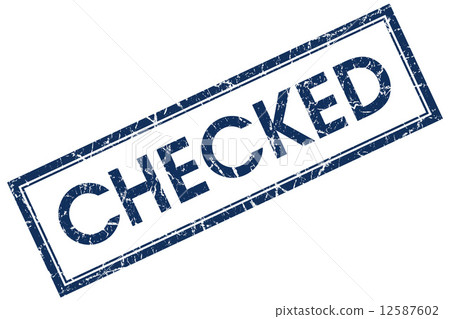 checked blue square stamp checked blue square stamp 12587602