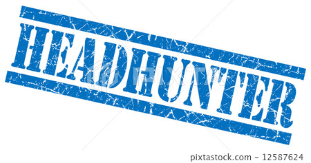 headhunter blue grungy stamp on white background 12587624