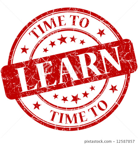 Time to learn red round grungy vintage isolated rubber stamp Time to learn red round grungy vintage isolated rubber stamp 12587857