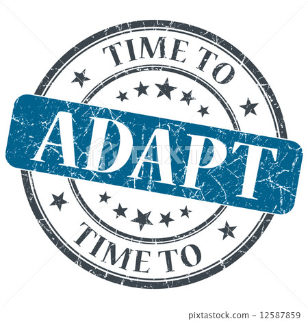 Time to adapt blue grunge textured vintage isolated stamp 12587859