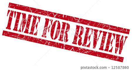 time for review red square grunge textured isolated stamp 12587860