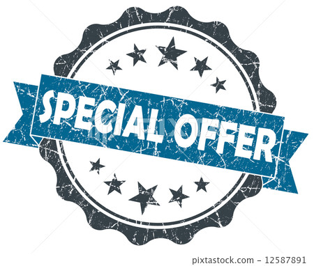 Special OFFER blue grunge vintage seal isolated on white Special OFFER blue grunge vintage seal isolated on white 12587891