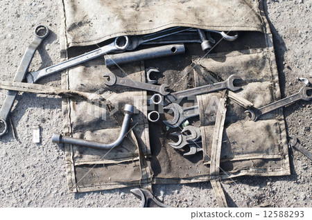 Dirty set of hand tools Dirty set of hand tools 12588293