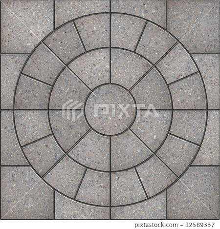 Gray Pavement Slabs in the Form of Circle. Gray Pavement Slabs in the Form of Circle. 12589337