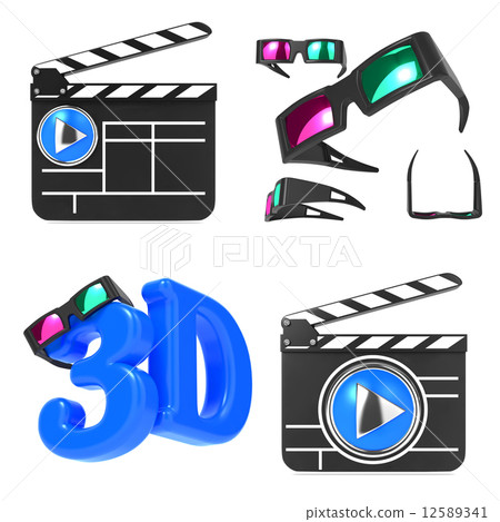 Movie Concepts - Set of 3D illustrations. 12589341