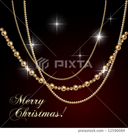 Vector abstract luxury Christmas greeting card with jewelry on black Vector abstract luxury Christmas greeting card with jewelry on black 12590084