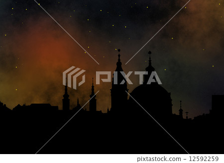 St Nikolas church - Prague - monuments of mysterious city - stat 12592259