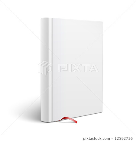 Blank vertical book with bookmark template. Blank vertical book with bookmark template. 12592736