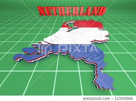 Map illustration of Netherlands with flag Map illustration of Netherlands with flag 12593666