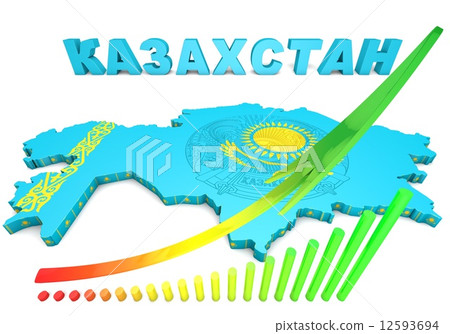 map illustration of Kazakhstan with flag map illustration of Kazakhstan with flag 12593694