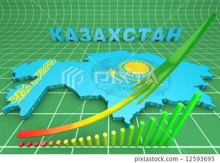 map illustration of Kazakhstan with flag map illustration of Kazakhstan with flag 12593695