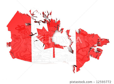 Map of Canada with flag colors Map of Canada with flag colors 12593772