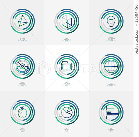 Minimal thin line design web icon set - Stock Illustration [12594450 ...