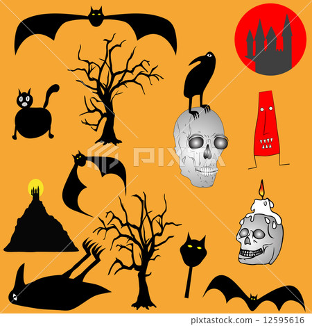 Halloween backgroud - various graphic elements 12595616