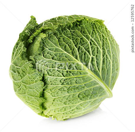 Savoy cabbage isolated on white background 12595762