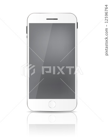 New Realistic Mobile Phone With Gray Screen. Vector Illustration 12596764