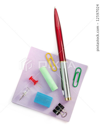school supplies on white school supplies on white 12597024