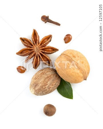 herbs and spices on white herbs and spices on white 12597105