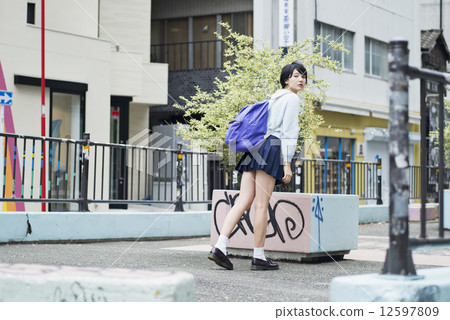 裙子 短裙 青少年 12597809